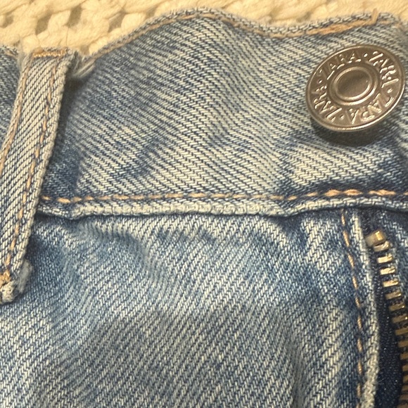 Zara Light Blue Distressed Denim Cutoff Shorts - Picture 6 of 8